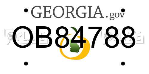 OB84788 Georgia License Plate