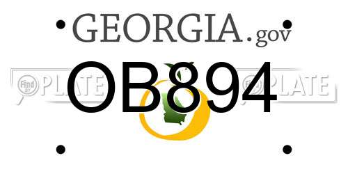 OB894 Georgia License Plate