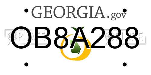OB8A288 Georgia License Plate