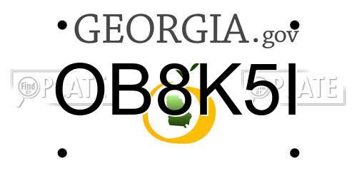 OB8K5I Georgia License Plate