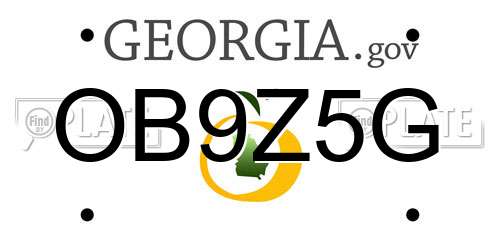 OB9Z5G Georgia License Plate