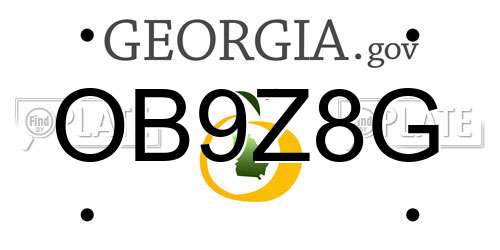 OB9Z8G Georgia License Plate
