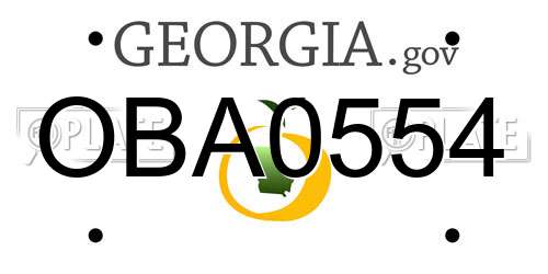 OBA0554 Georgia License Plate