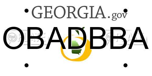 OBADBBA Georgia License Plate