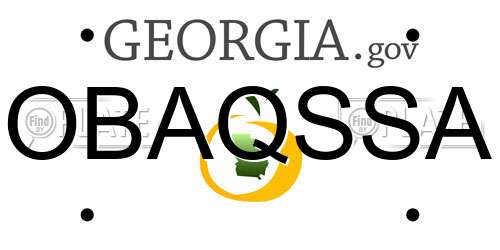OBAQSSA Georgia License Plate