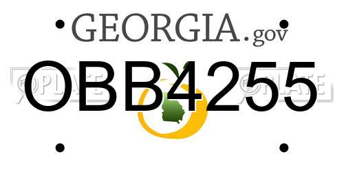 OBB4255 Georgia License Plate