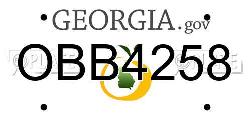 OBB4258 Georgia License Plate