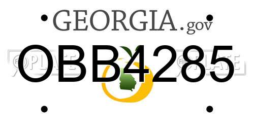 OBB4285 Georgia License Plate