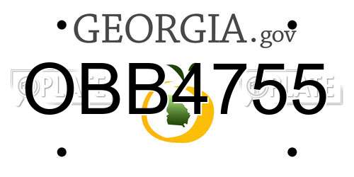 OBB4755 Georgia License Plate