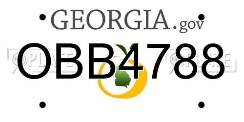 OBB4788 Georgia License Plate