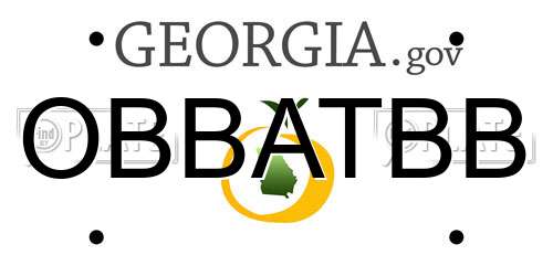OBBATBB Georgia License Plate