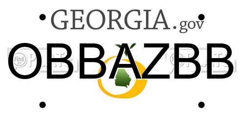 OBBAZBB Georgia License Plate