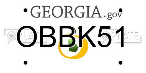 OBBK51 Georgia License Plate