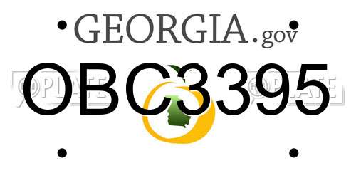 OBC3395 Georgia License Plate