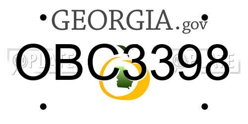 OBC3398 Georgia License Plate