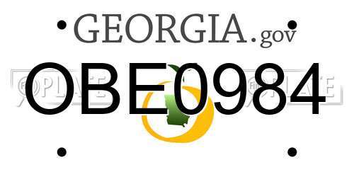 OBE0984 Georgia License Plate