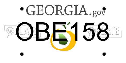 OBE158 Georgia License Plate