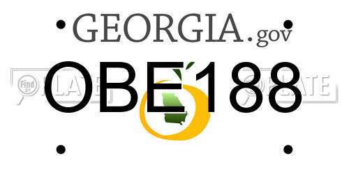 OBE188 Georgia License Plate