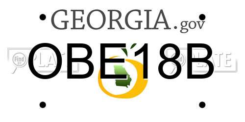 OBE18B Georgia License Plate