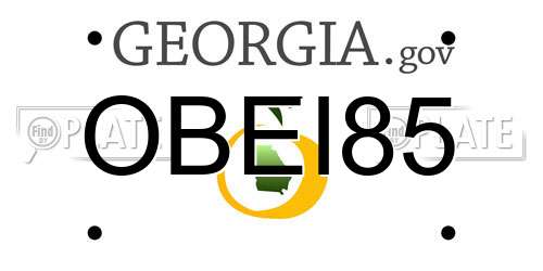 OBEI85 Georgia License Plate