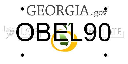 OBEL90 Georgia License Plate