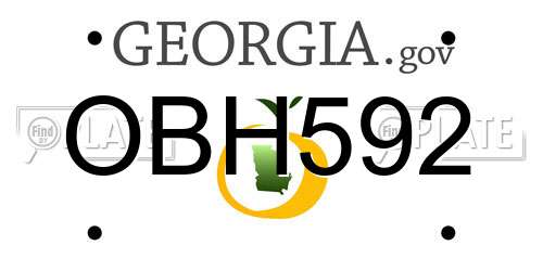 OBH592 Georgia License Plate