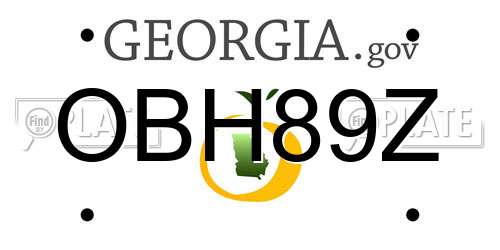 OBH89Z Georgia License Plate