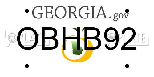 OBHB92 Georgia License Plate