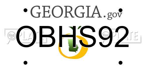 OBHS92 Georgia License Plate