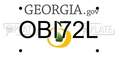 OBI72L Georgia License Plate