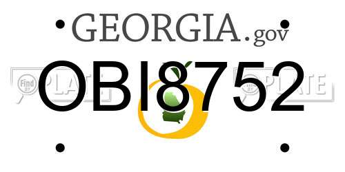 OBI8752 Georgia License Plate