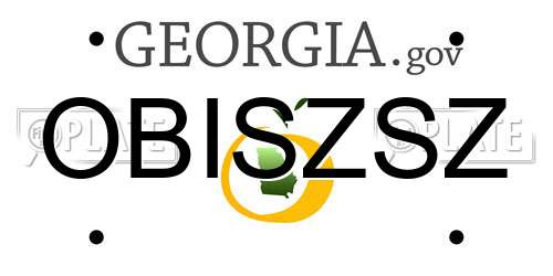 OBISZSZ Georgia License Plate