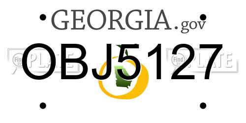 OBJ5127 Georgia License Plate