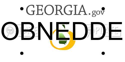 OBNEDDE Georgia License Plate