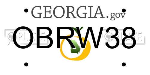 OBRW38 Georgia License Plate