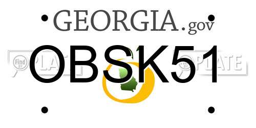 OBSK51 Georgia License Plate
