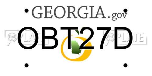 OBT27D Georgia License Plate