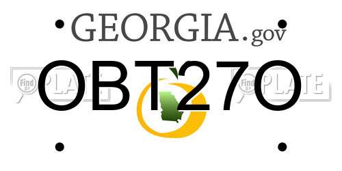 OBT27O Georgia License Plate