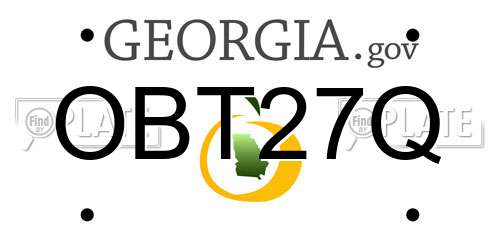 OBT27Q Georgia License Plate