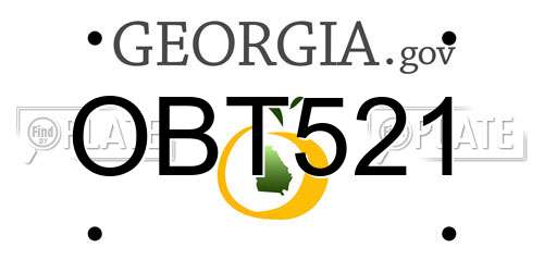 OBT521 Georgia License Plate