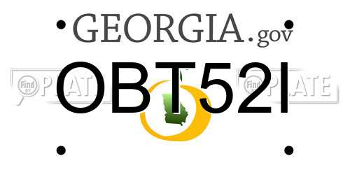 OBT52I Georgia License Plate