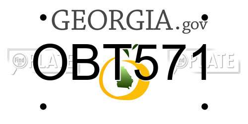 OBT571 Georgia License Plate