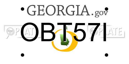 OBT57I Georgia License Plate