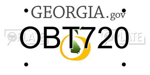 OBT720 Georgia License Plate