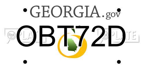 OBT72D Georgia License Plate
