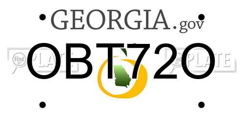 OBT72O Georgia License Plate