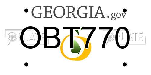 OBT770 Georgia License Plate