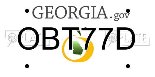 OBT77D Georgia License Plate