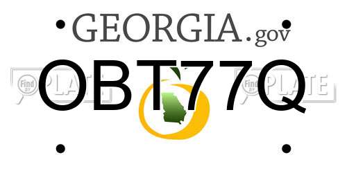 OBT77Q Georgia License Plate