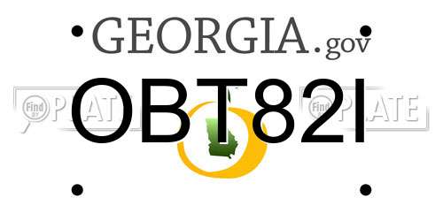 OBT82I Georgia License Plate